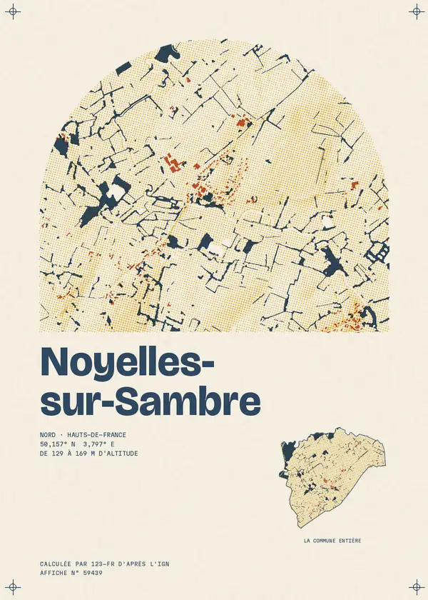 Affiche de Noyelles-sur-Sambre, calculée par 123-fr d'après l'IGN