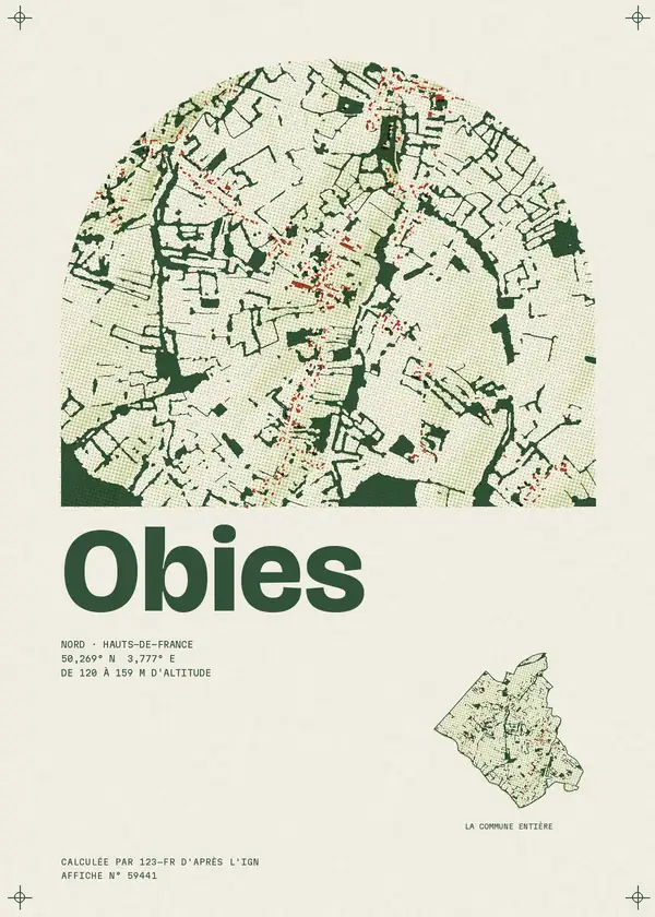 Affiche de Obies, calculée par 123-fr d'après l'IGN