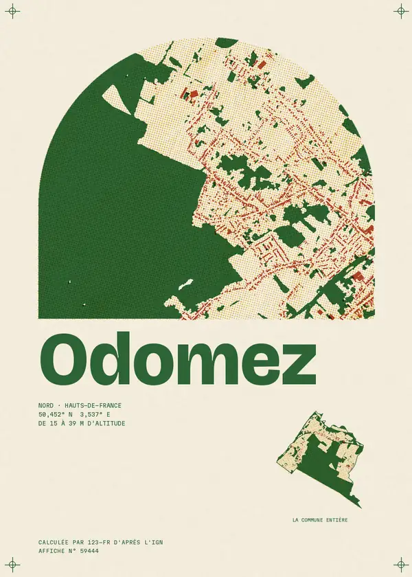 Affiche de Odomez, calculée par 123-fr d'après l'IGN