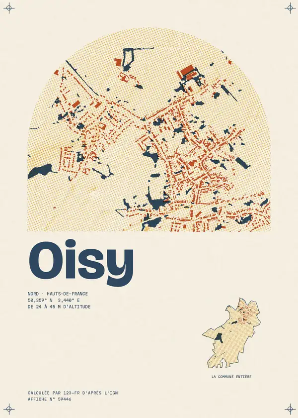 Affiche de Oisy, calculée par 123-fr d'après l'IGN