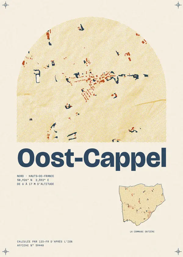 Affiche de Oost-Cappel, calculée par 123-fr d'après l'IGN