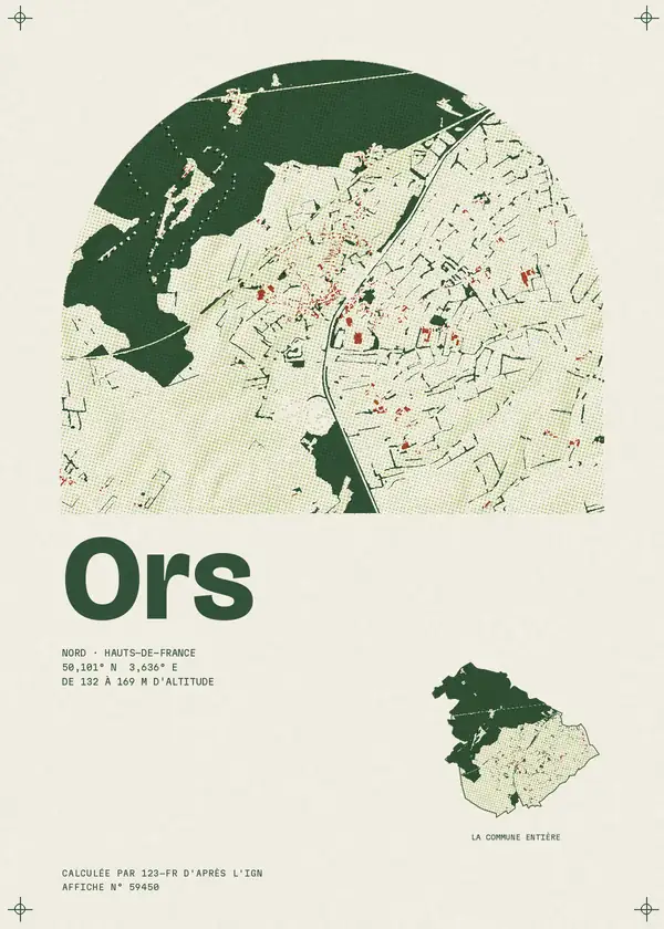 Affiche de Ors, calculée par 123-fr d'après l'IGN