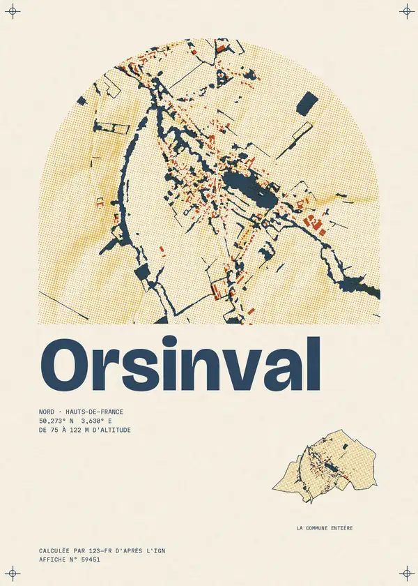 Affiche de Orsinval, calculée par 123-fr d'après l'IGN