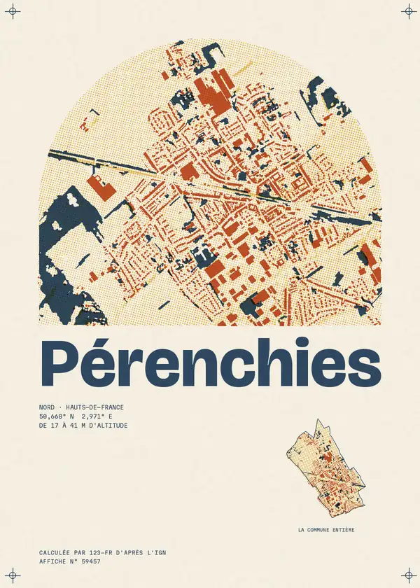 Affiche de Pérenchies, calculée par 123-fr d'après l'IGN
