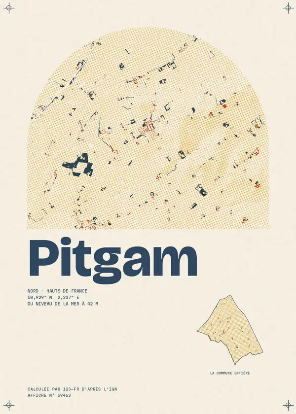 Affiche de Pitgam, calculée par 123-fr d'après l'IGN