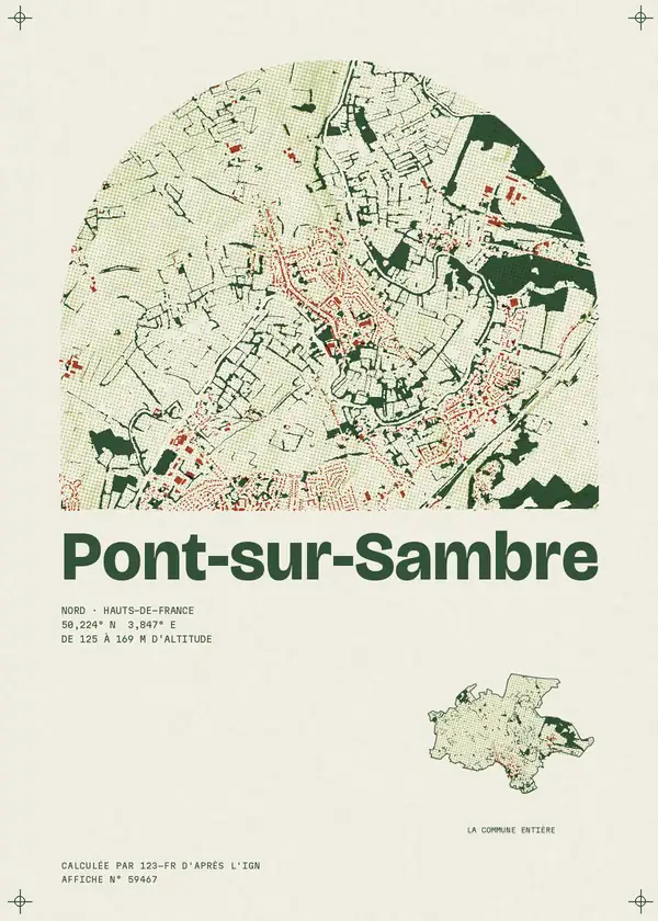 Affiche de Pont-sur-Sambre, calculée par 123-fr d'après l'IGN