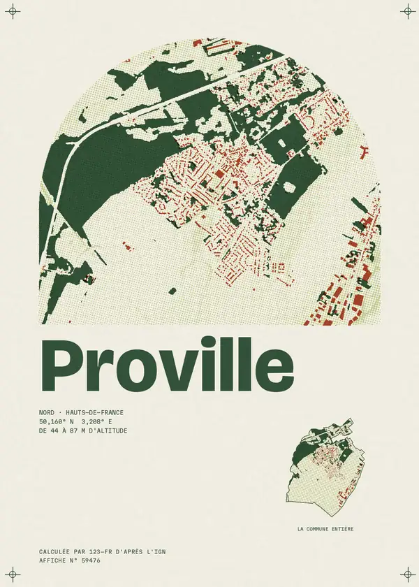 Affiche de Proville, calculée par 123-fr d'après l'IGN