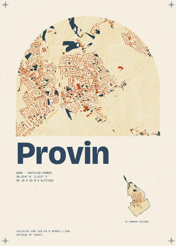 Affiche de Provin, calculée par 123-fr d'après l'IGN