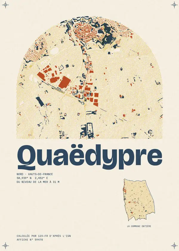 Affiche de Quaëdypre, calculée par 123-fr d'après l'IGN