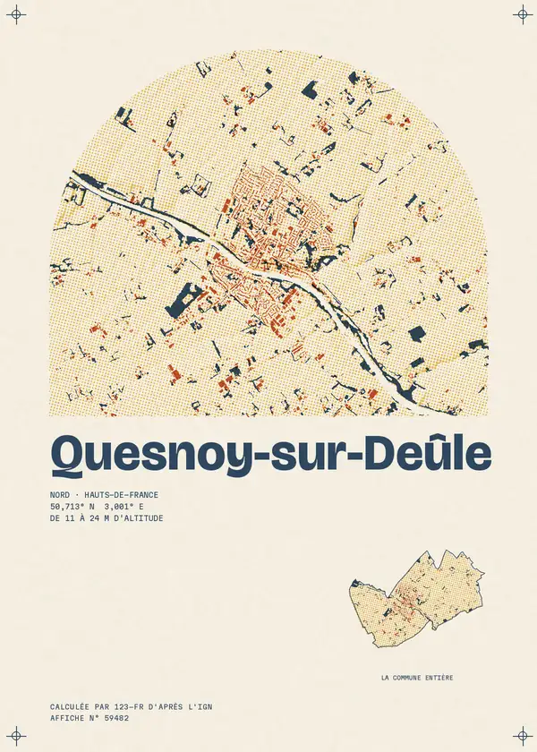 Affiche de Quesnoy-sur-Deûle, calculée par 123-fr d'après l'IGN