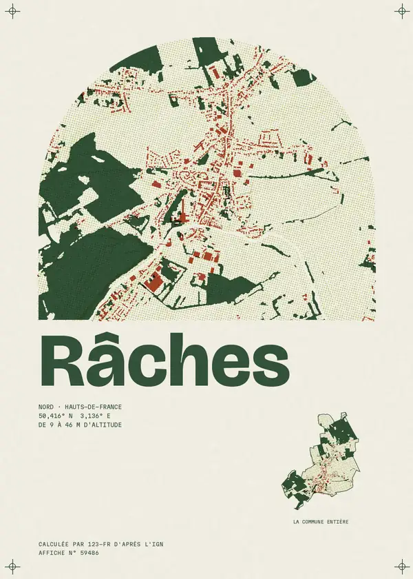 Affiche de Râches, calculée par 123-fr d'après l'IGN
