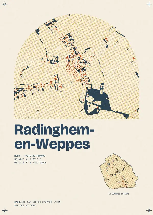 Affiche de Radinghem-en-Weppes, calculée par 123-fr d'après l'IGN