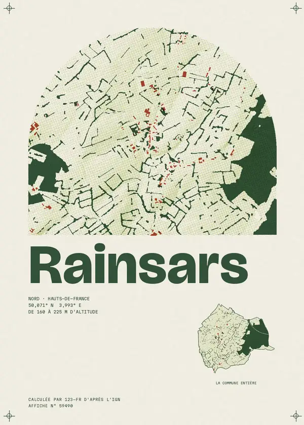 Affiche de Rainsars, calculée par 123-fr d'après l'IGN