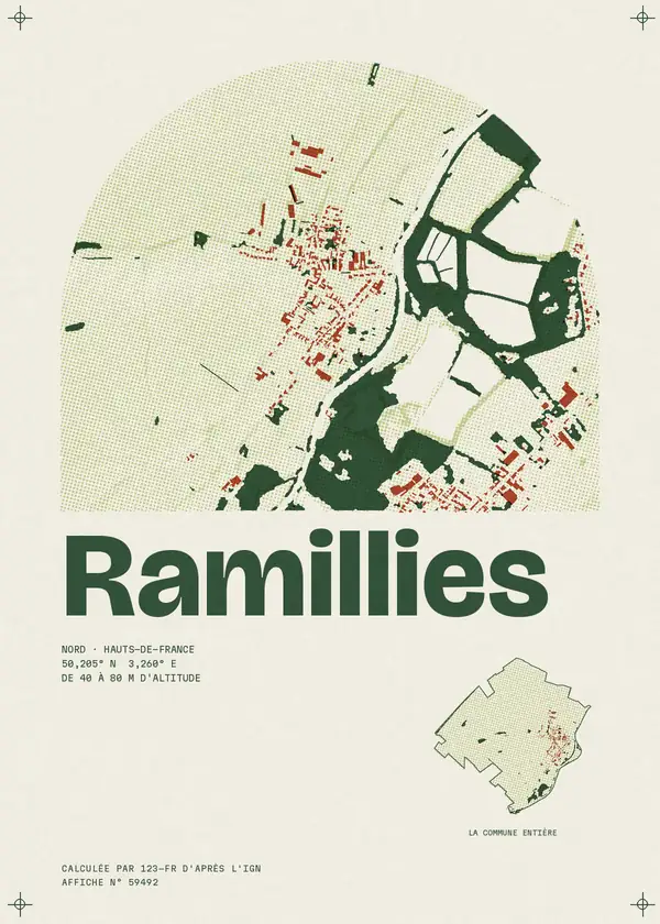 Affiche de Ramillies, calculée par 123-fr d'après l'IGN