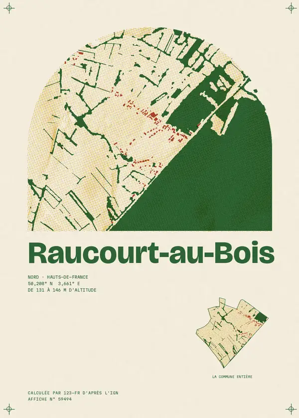 Affiche de Raucourt-au-Bois, calculée par 123-fr d'après l'IGN