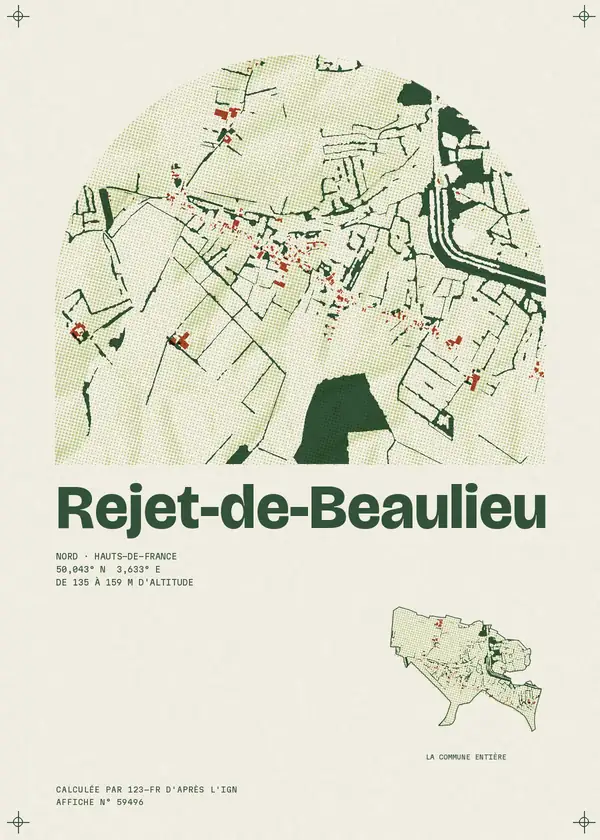 Affiche de Rejet-de-Beaulieu, calculée par 123-fr d'après l'IGN
