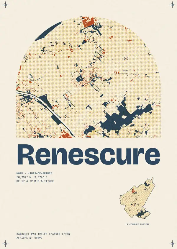 Affiche de Renescure, calculée par 123-fr d'après l'IGN