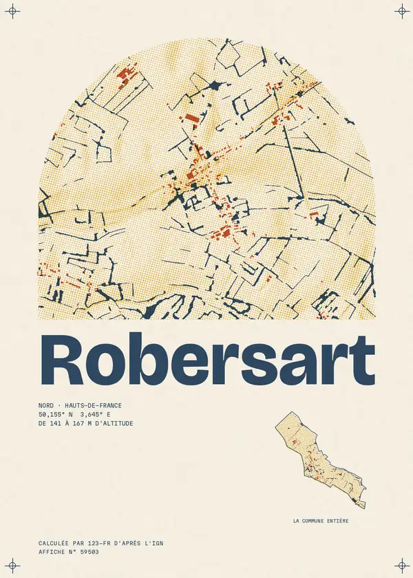 Affiche de Robersart, calculée par 123-fr d'après l'IGN