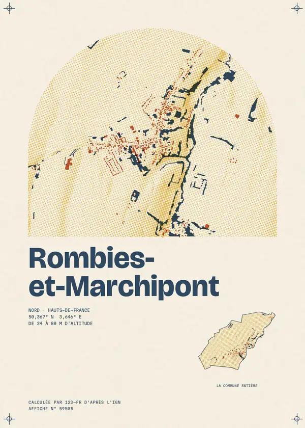 Affiche de Rombies-et-Marchipont, calculée par 123-fr d'après l'IGN