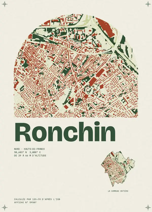 Affiche de Ronchin, calculée par 123-fr d'après l'IGN