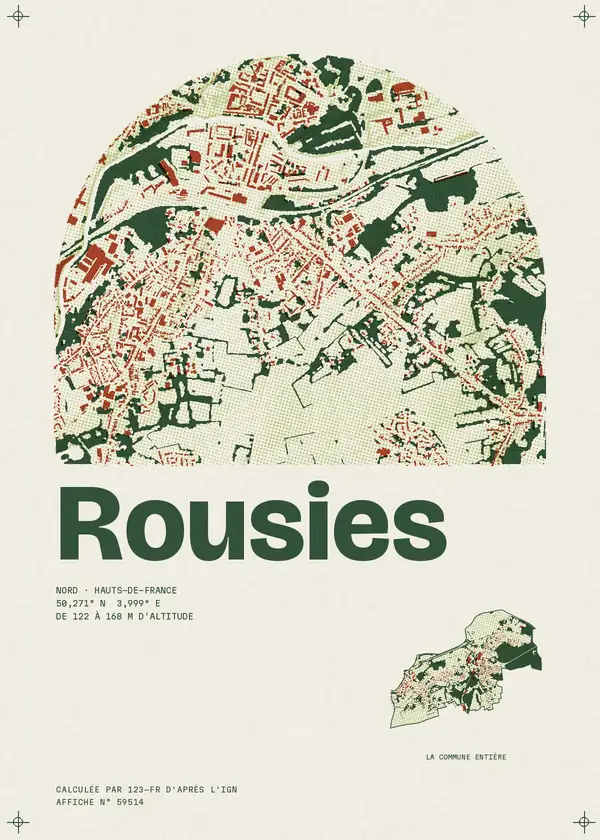 Affiche de Rousies, calculée par 123-fr d'après l'IGN