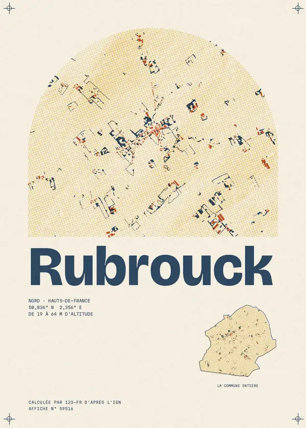 Affiche de Rubrouck, calculée par 123-fr d'après l'IGN