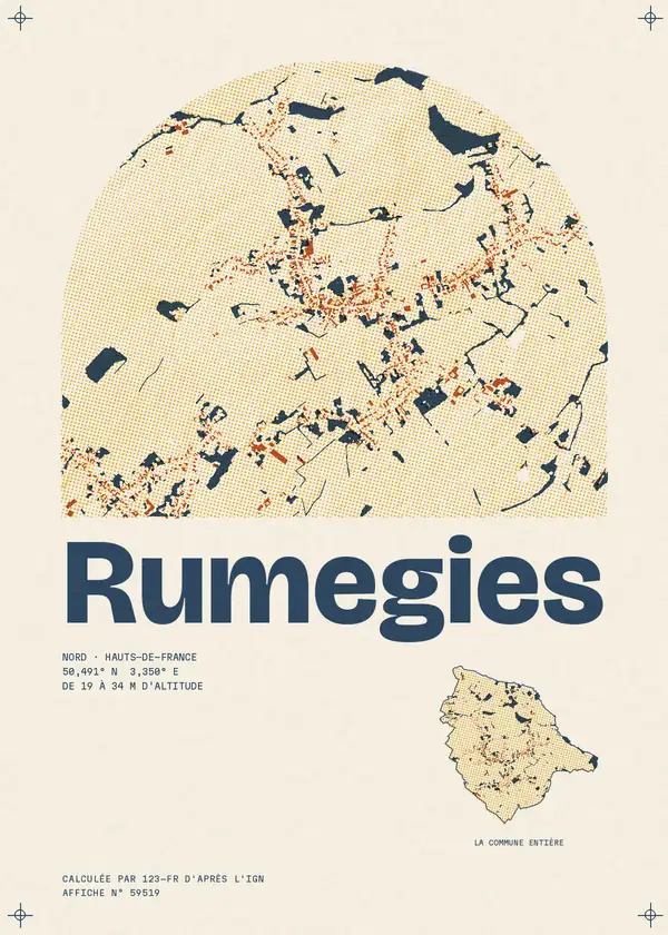 Affiche de Rumegies, calculée par 123-fr d'après l'IGN