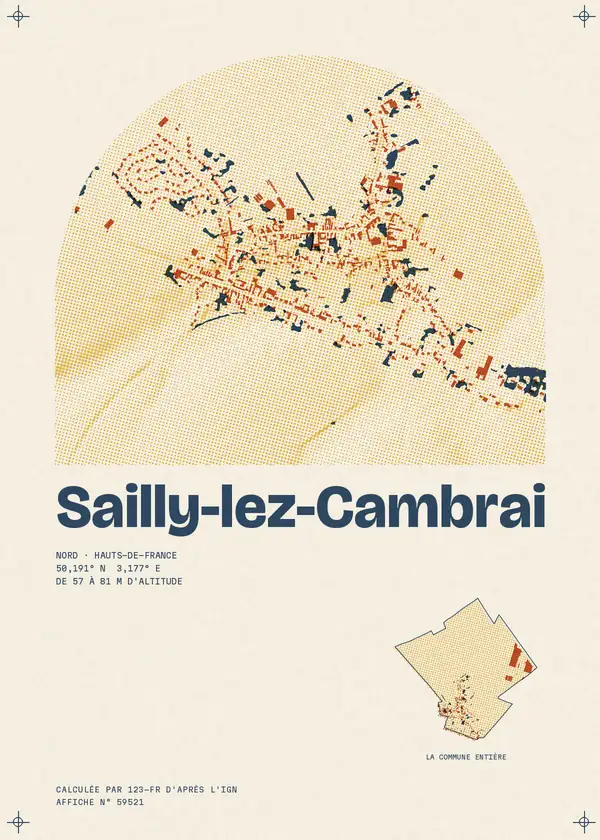 Affiche de Sailly-lez-Cambrai, calculée par 123-fr d'après l'IGN