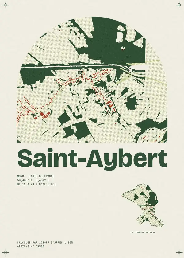 Affiche de Saint-Aybert, calculée par 123-fr d'après l'IGN