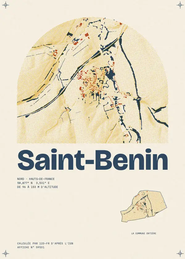 Affiche de Saint-Benin, calculée par 123-fr d'après l'IGN