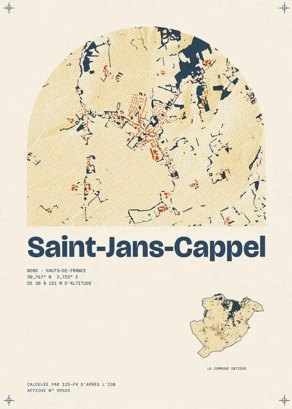 Affiche de Saint-Jans-Cappel, calculée par 123-fr d'après l'IGN