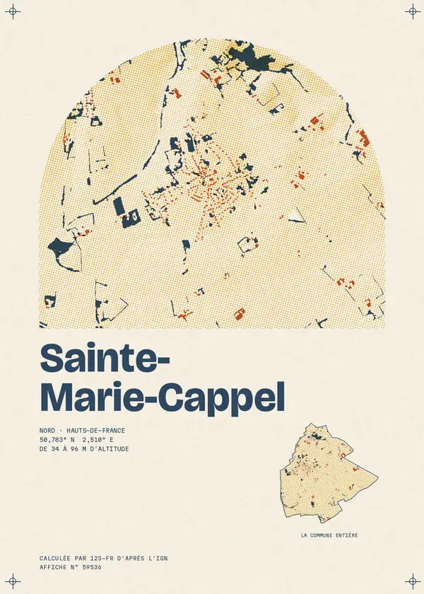 Affiche de Sainte-Marie-Cappel, calculée par 123-fr d'après l'IGN