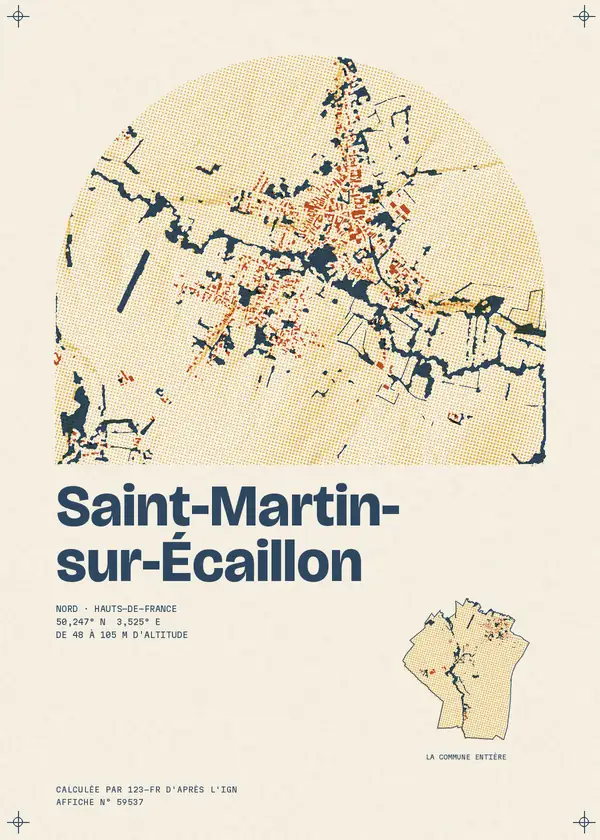 Affiche de Saint-Martin-sur-Écaillon, calculée par 123-fr d'après l'IGN
