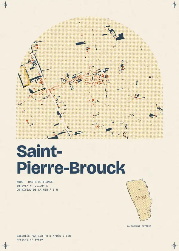 Affiche de Saint-Pierre-Brouck, calculée par 123-fr d'après l'IGN
