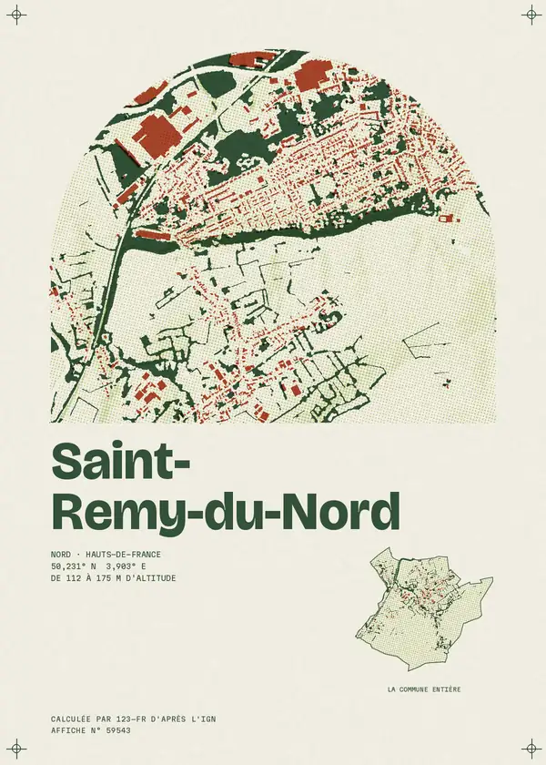 Affiche de Saint-Remy-du-Nord, calculée par 123-fr d'après l'IGN