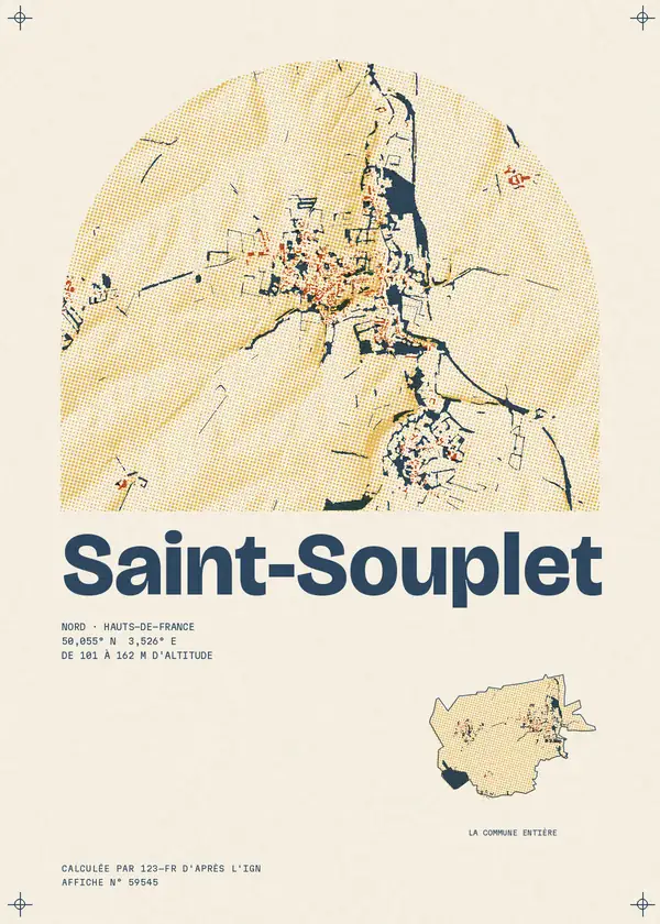 Affiche de Saint-Souplet, calculée par 123-fr d'après l'IGN