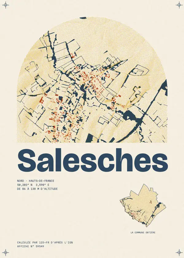 Affiche de Salesches, calculée par 123-fr d'après l'IGN