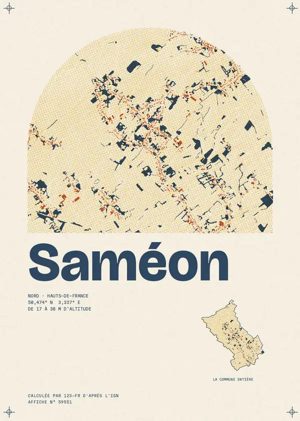 Affiche de Saméon, calculée par 123-fr d'après l'IGN