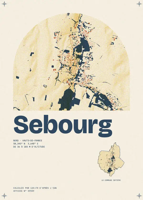Affiche de Sebourg, calculée par 123-fr d'après l'IGN