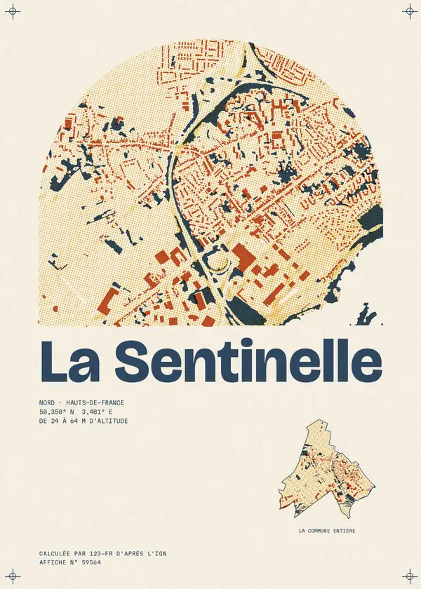 Affiche de La Sentinelle, calculée par 123-fr d'après l'IGN