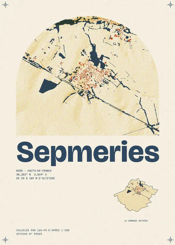 Affiche de Sepmeries, calculée par 123-fr d'après l'IGN