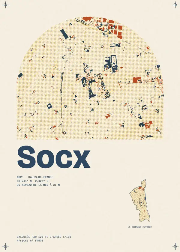 Affiche de Socx, calculée par 123-fr d'après l'IGN