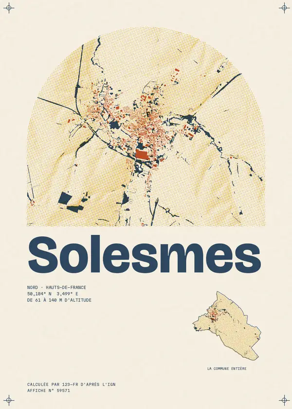 Affiche de Solesmes, calculée par 123-fr d'après l'IGN