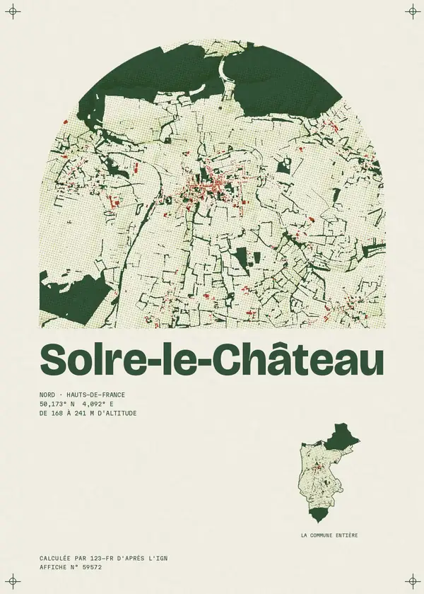 Affiche de Solre-le-Château, calculée par 123-fr d'après l'IGN