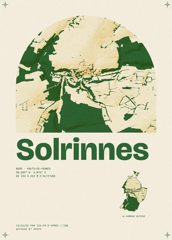 Affiche de Solrinnes, calculée par 123-fr d'après l'IGN