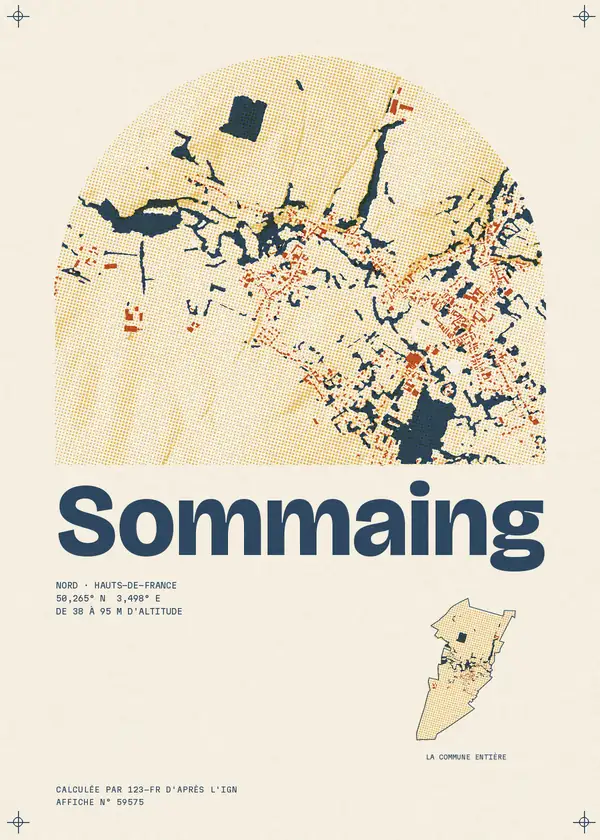 Affiche de Sommaing, calculée par 123-fr d'après l'IGN