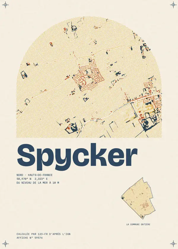 Affiche de Spycker, calculée par 123-fr d'après l'IGN