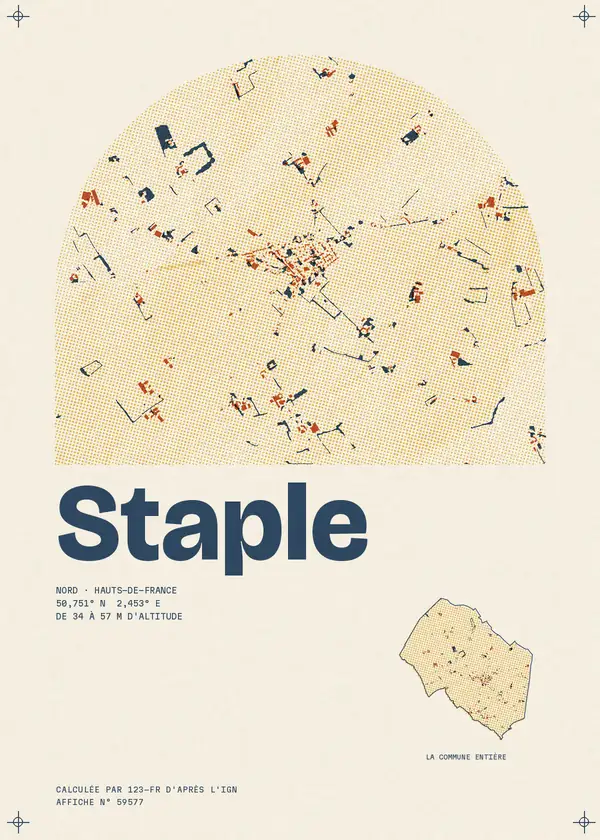 Affiche de Staple, calculée par 123-fr d'après l'IGN