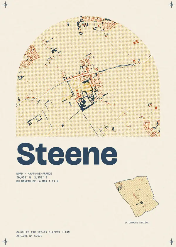 Affiche de Steene, calculée par 123-fr d'après l'IGN