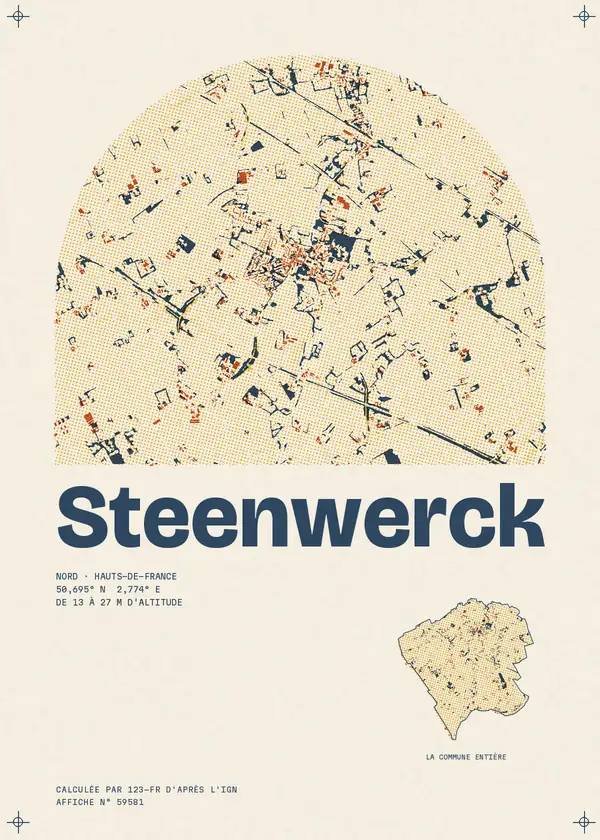Affiche de Steenwerck, calculée par 123-fr d'après l'IGN